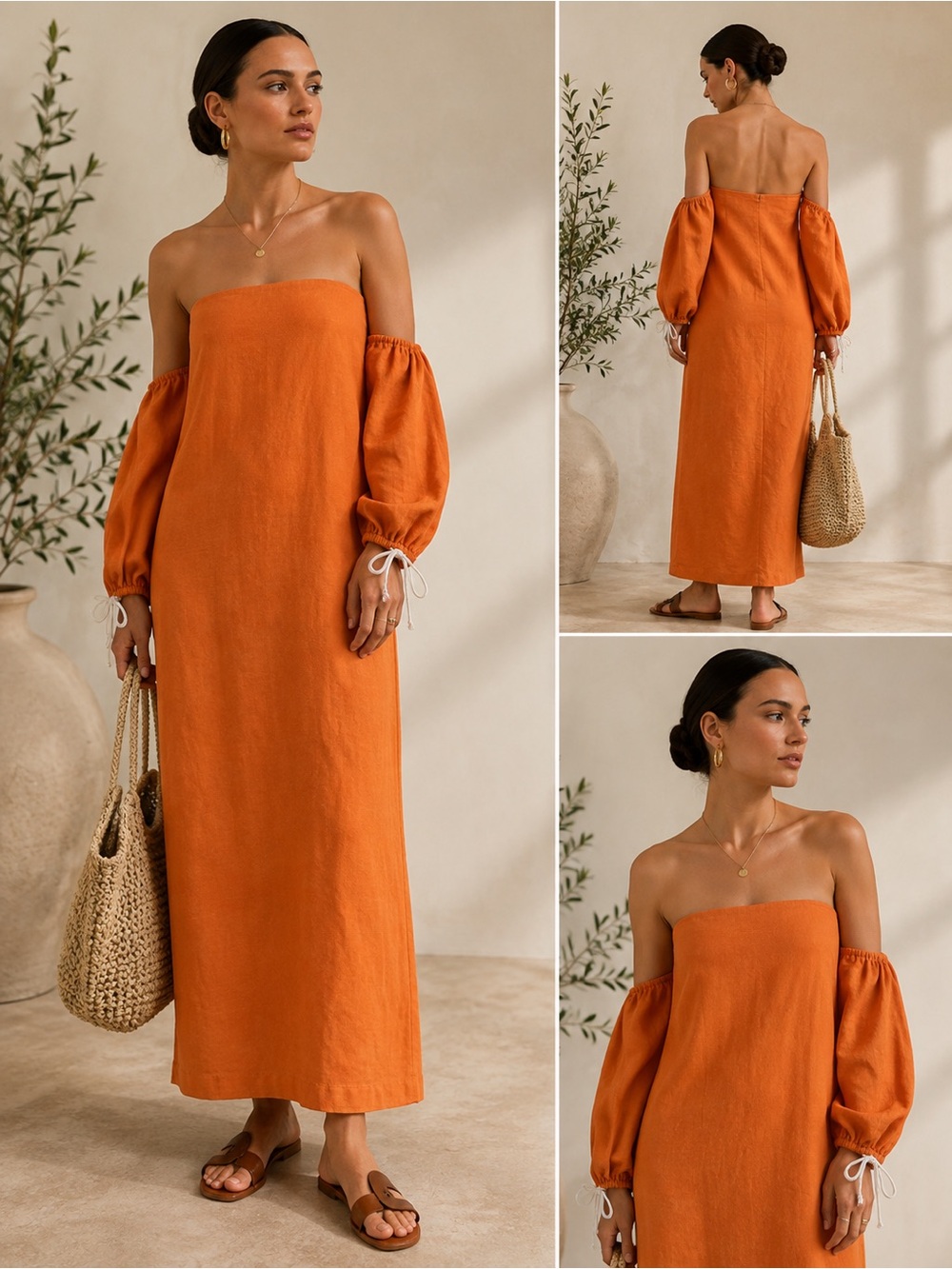 Saint Mohavi Women’s Orange Long Sleeve Bodycon Dress XS